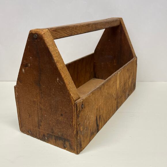 Handcrafted Handyman Carpenter Wood Tool Box - Picture 2 of 7